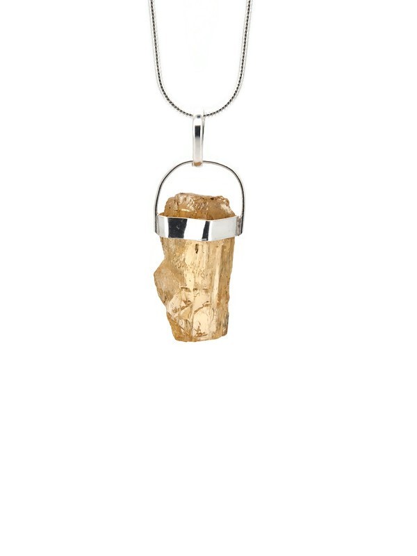 Imperial Topaz Pendant Unisex Unique Shape Father’s Day Gift NOVEMBER BIRTHSTONE