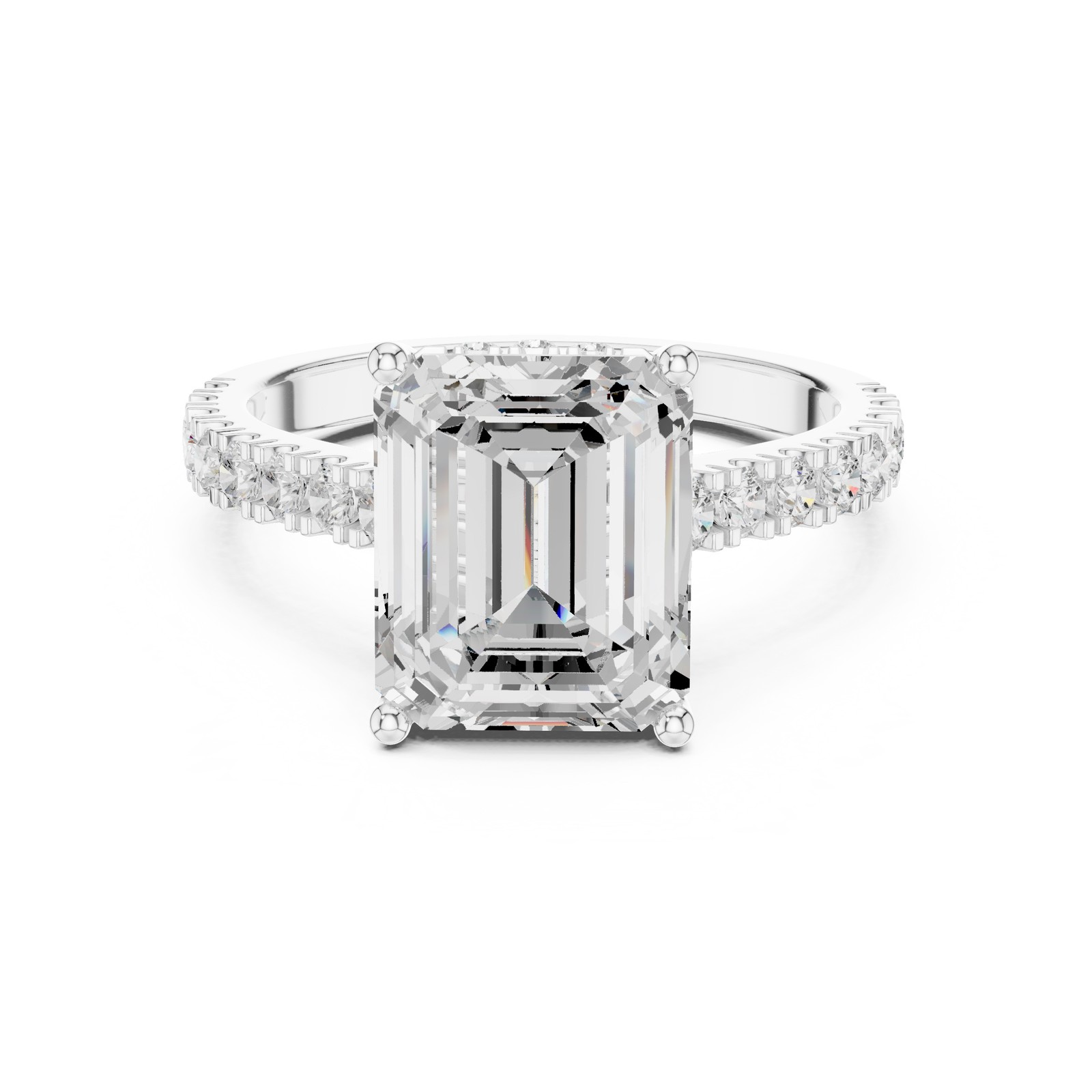3.9 Ct Emerald Lab Grown Diamond Wedding Bridal Jewellery Ring 14k Gold Over