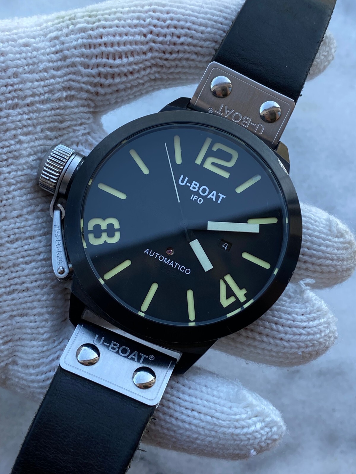 U Boat Automatic Watch Italo Fontana Mens 52mm Black No.5356