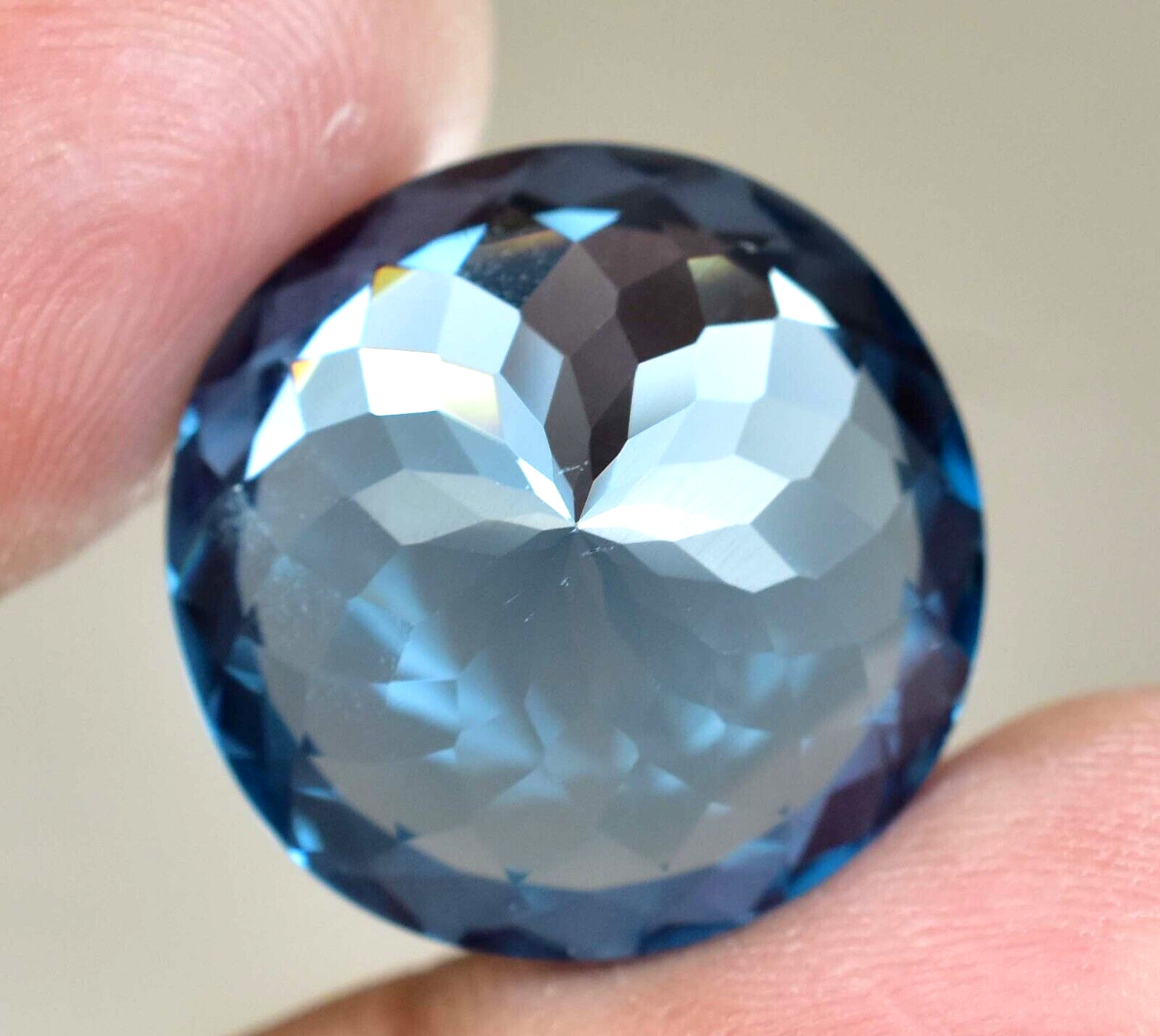 26.75Ct Natural Namibia Jeremejevite Flawless Certified Round Cut Loose Gemstone