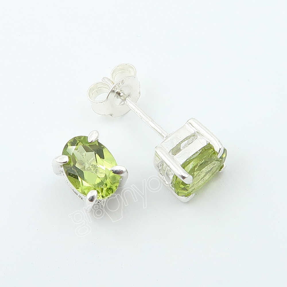 gr8onyou Hallmarked Silver Earrings with AAA Quality PERIDOT | Setting Design