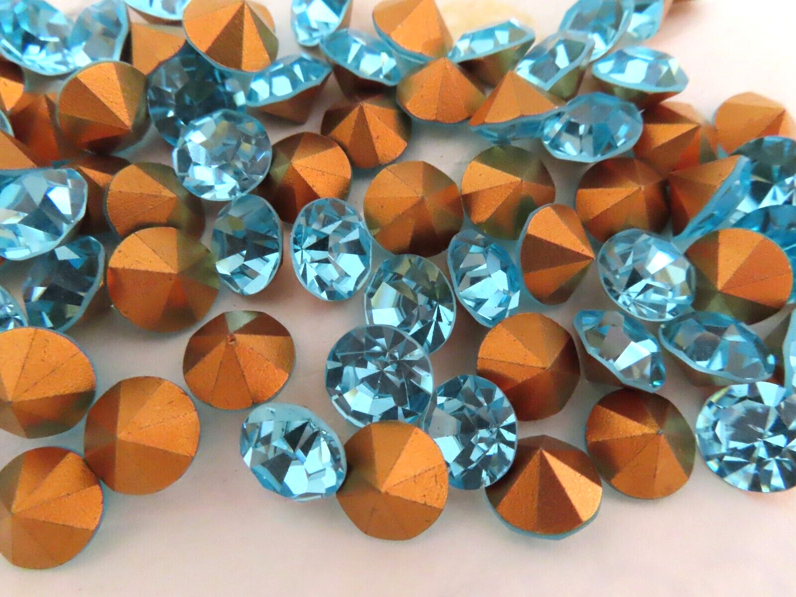 Full pack of 72 Preciosa Machine Cut Rhinestones 45ss Aqua Bohemica/foiled.