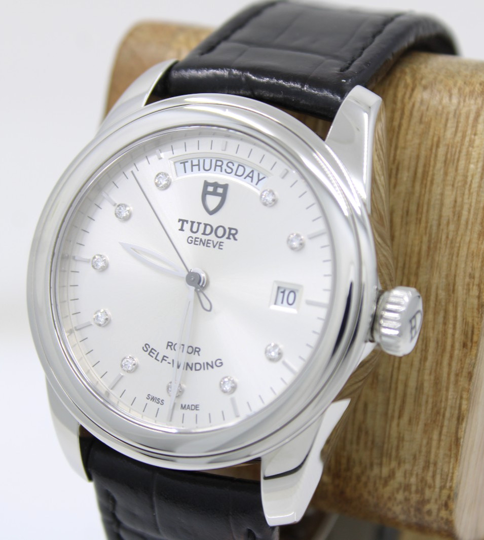 Tudor Glamour Day/Date 39mm Silver Diamond Dial Automatic Watch M56000