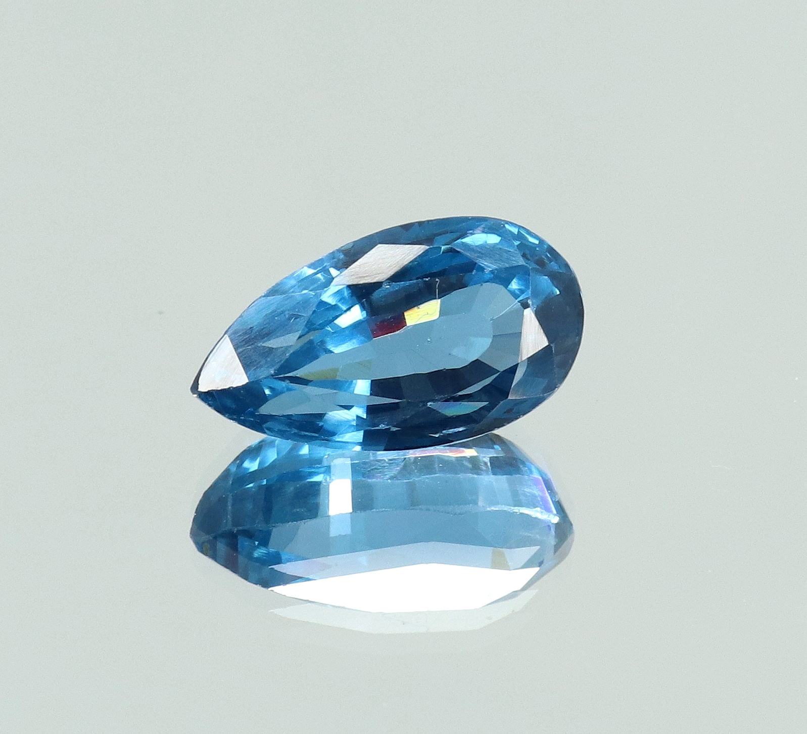 Natural 7.40 Ct Museum Blue Aquamarine Pear Cut Certified Loose Gemstone
