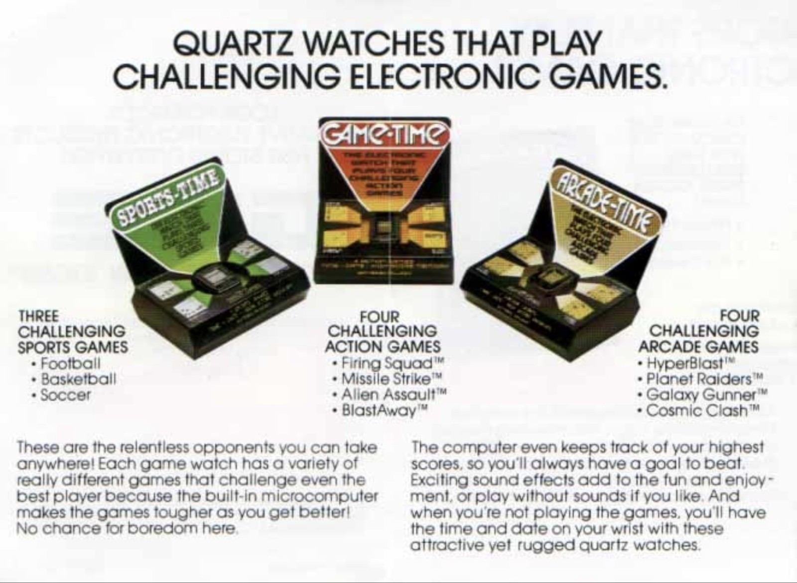 GCE Game Watches Collection 1982 VINTAGE Video Gaming Rare