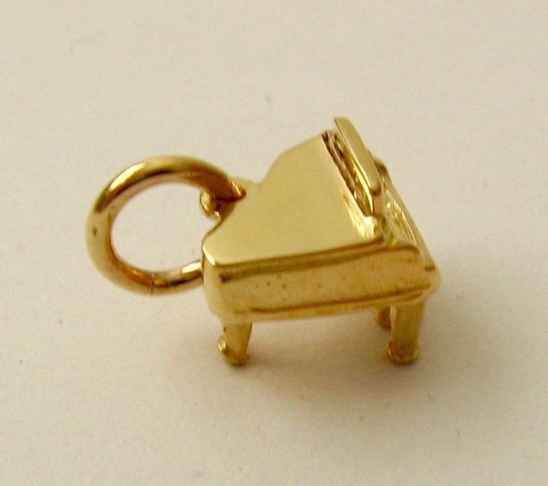 GENUINE SOLID 9K 9ct Yellow GOLD 3D PIANO MUSIC INSTRUMENT CHARM/PENDANT
