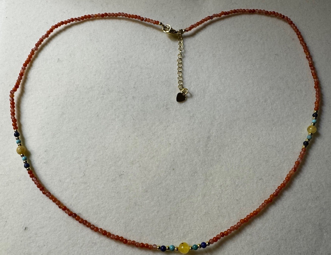 Natural Turquoise nanhong agate amber Lapis lazuli necklace 3-4.5mm 19” new