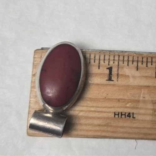 Mexico? J-17 925 Sterling Silver Oval 1 x 1/2″ Pendant Jasper? 3 Grams