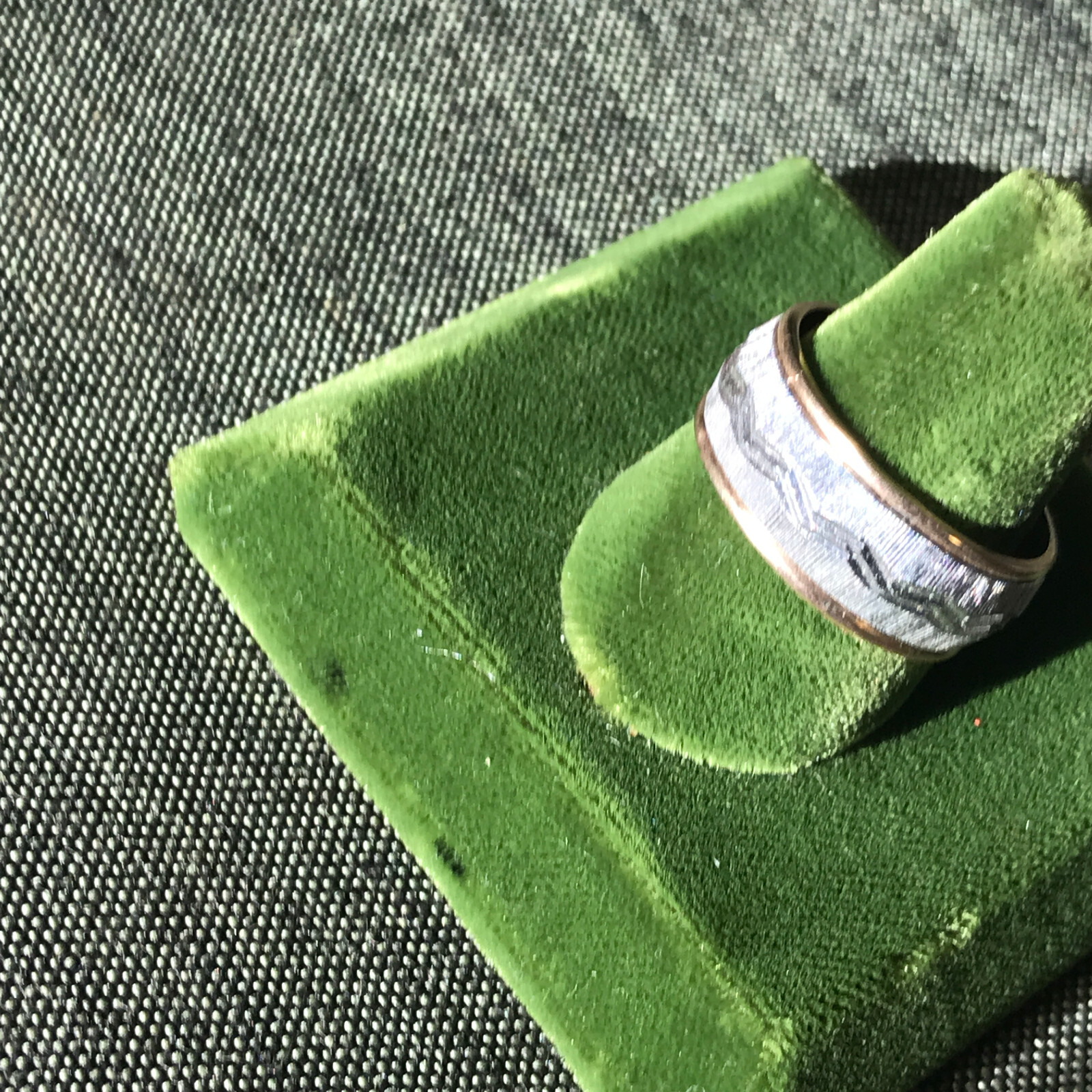 Vintage Stamped 10kt Gold Filled & Sterling Silver Ring Band Sz 8 WS JD Schlang