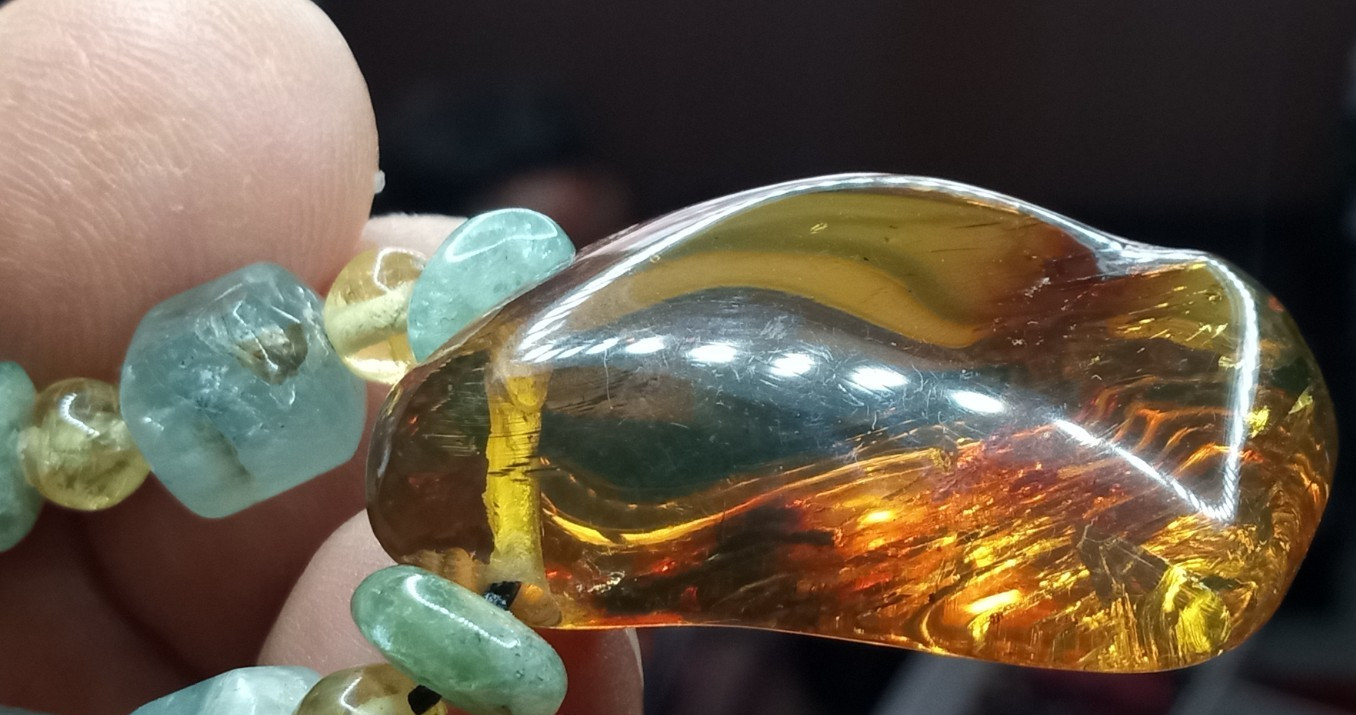 Amber Natural 25 million years old from Mexico adjustable hand braided.