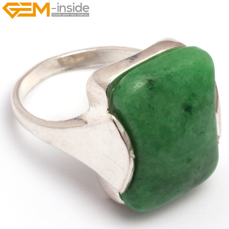 “tibetan Silver Gemstone Rings #7-#9 – Faceted Rectangle Turquoise Cat Eye
