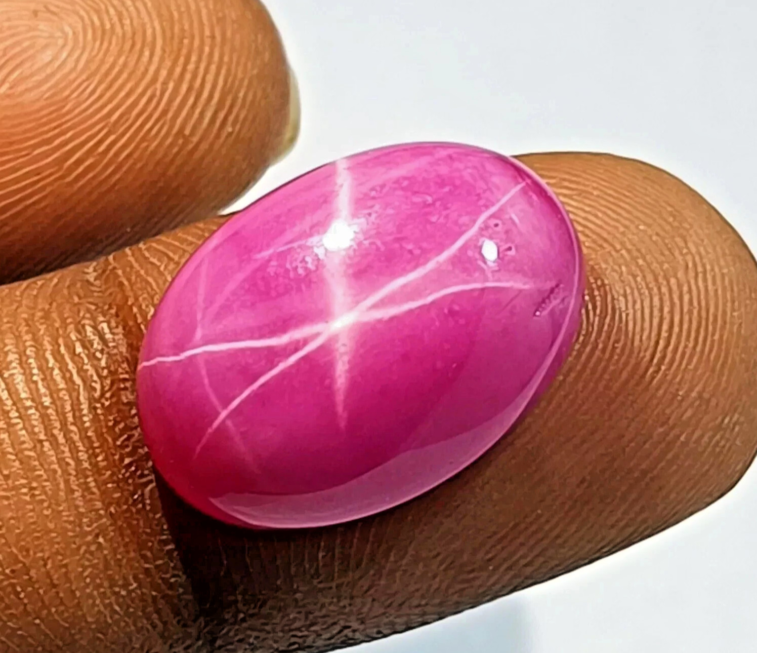 6 Rays Star Sapphire 9.55 Ct+ Natural Baby Pink Cabochon Oval LT Loose Gemstone
