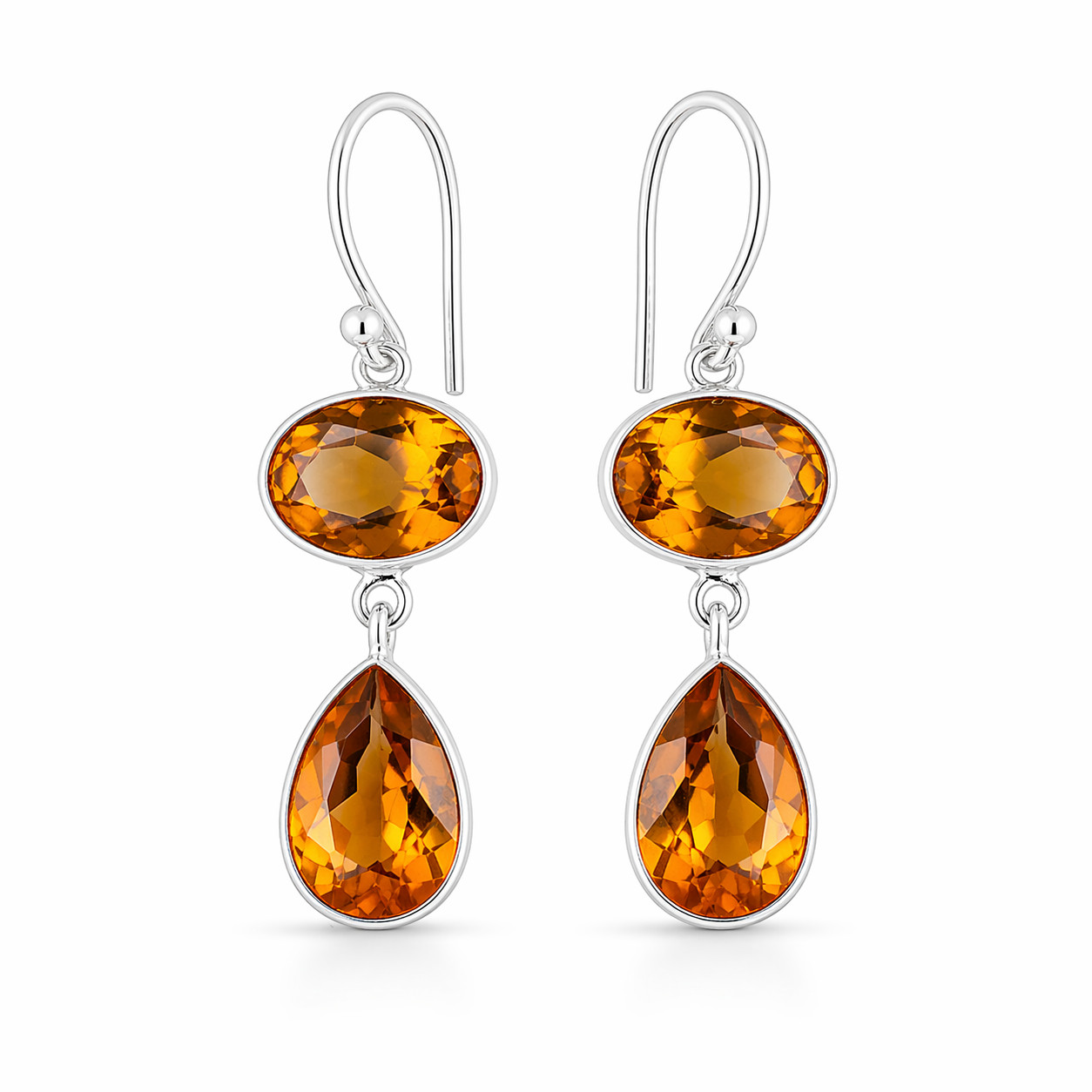 Citrine Gemstone 925 Sterling Silver Jewelry Handmade Boho Earrings For Women 2″