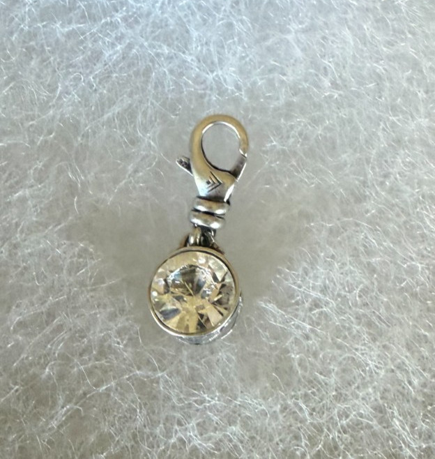 SILPADA Sterling Silver BIRTHDAY BLISS CHARM April CZ Swarovski 2012 Charm