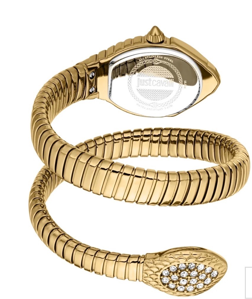 Just Cavalli Speranza Gold Snake Watch Green Dial Ladies JC1L356M0035 NWT