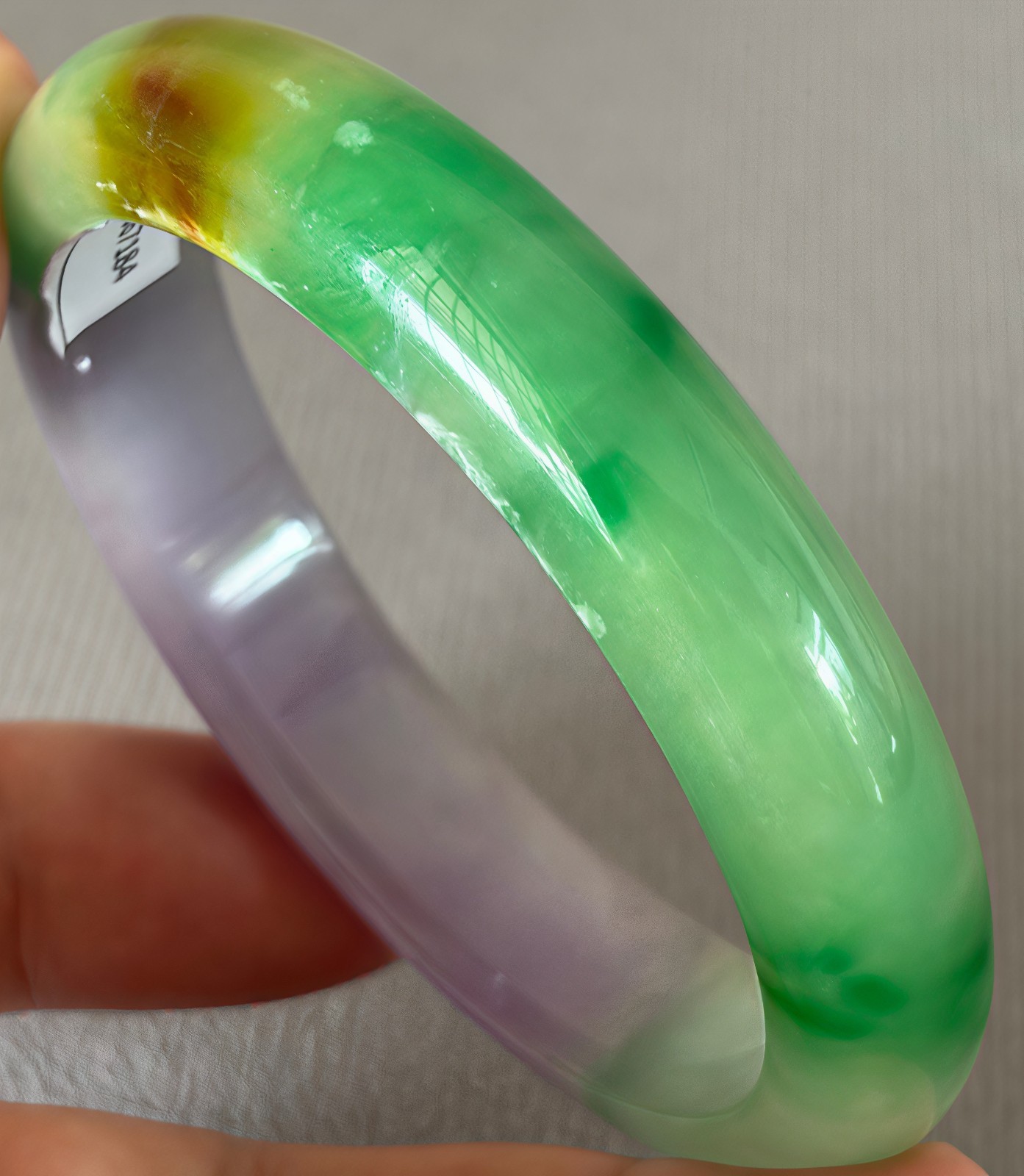 61mm Natural Lavender Jadeite Jade Bracelet Burma Emerald Jade Bracelet Bangle