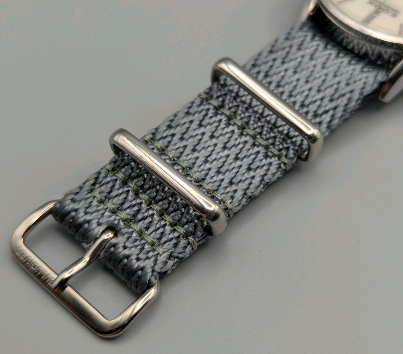 Edox Les Vauberts Quartz Chronograph. Mother Of Pearl Dial. ZuluDiver NATO Strap