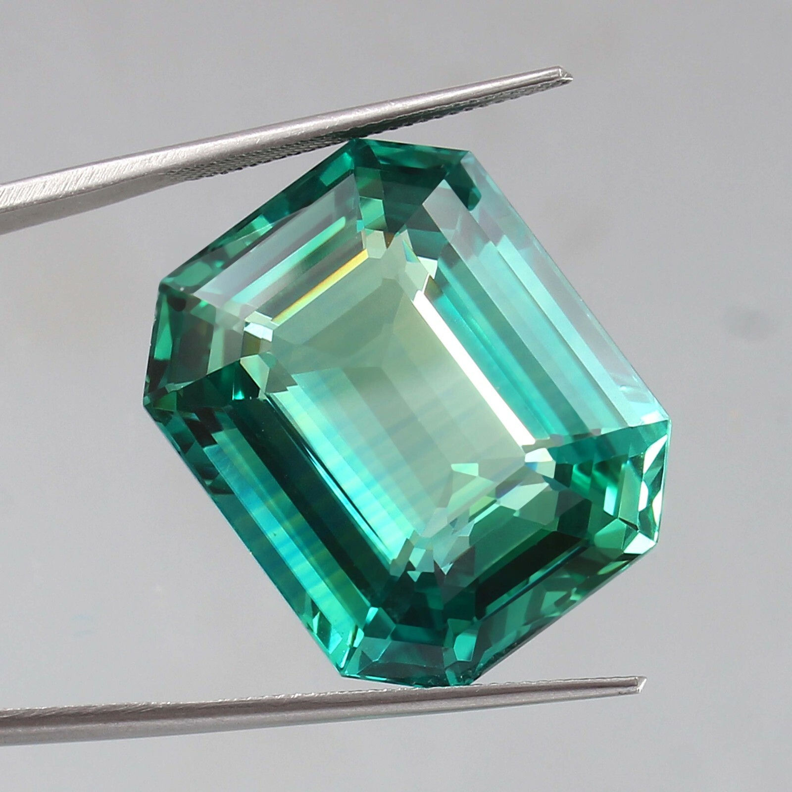 AAA Natural Ceylon Blue Green Parti Sapphire Loose Radiant Cut Gemstone 72.70 Ct