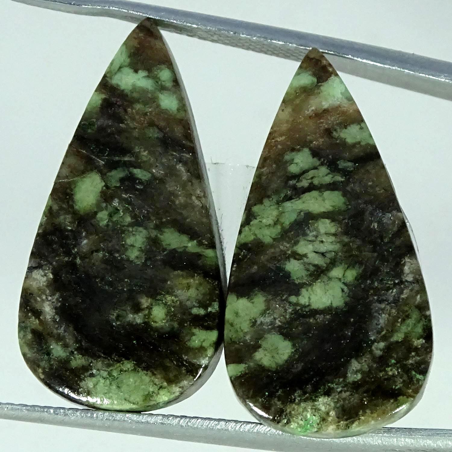 20.50Cts RARE Natural Nundoorite Pair Pear Cabochon Gemstone 13X25X4MM