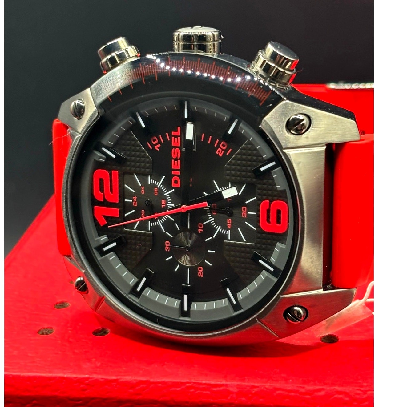 Diesel Overflow DZ4481 Chronograph Red Silicone 55mm Men’s Watch