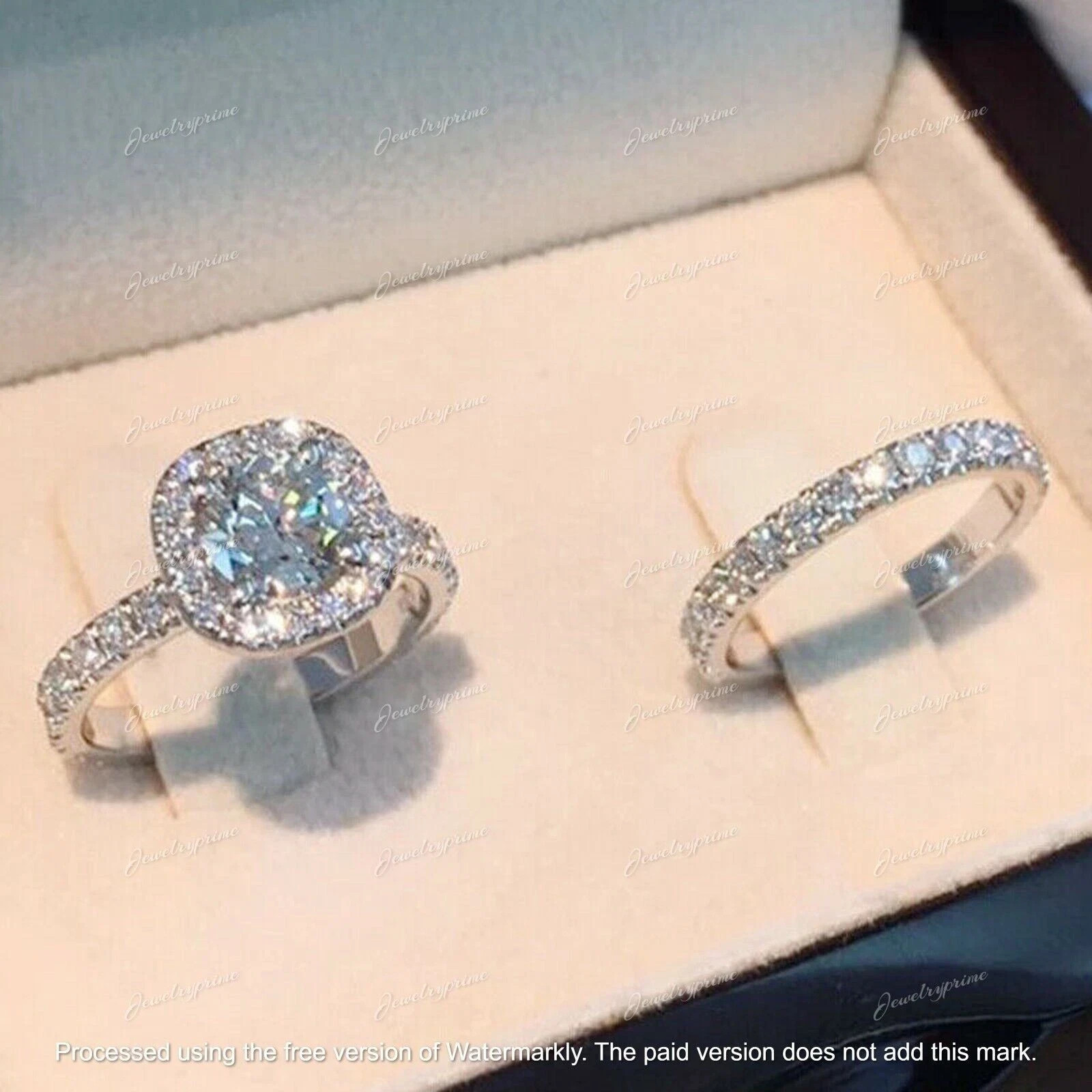 3Ct Round Cut Lab-Created Diamond Bridal Engagement Ring 14k White Gold Plated