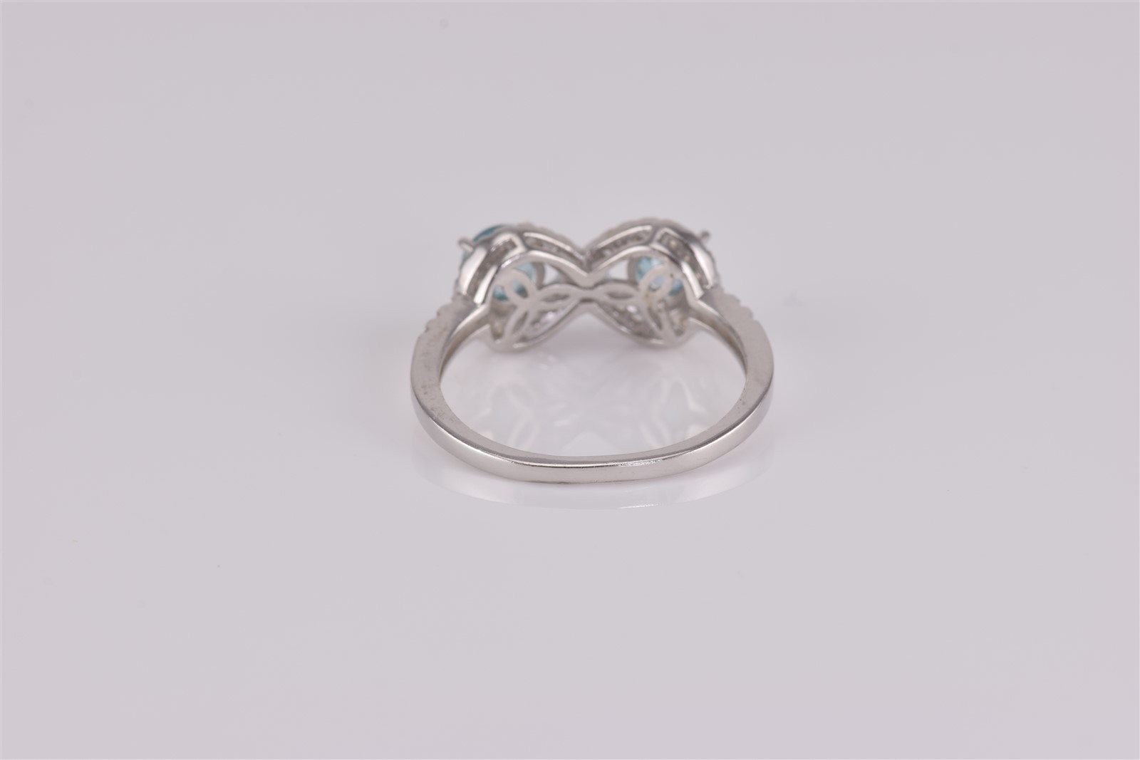 Sterling Silver Blue & White Topaz Accented Infinity Band Ring 925 Sz: 8