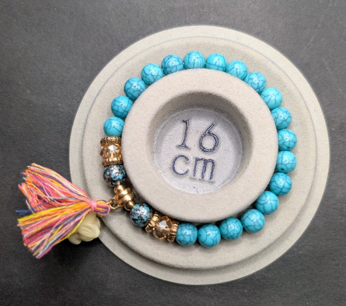 Women’s Elephant Charm Mixed Beaded Stretch Bracelet (16cm) 6″ S Wrist Set