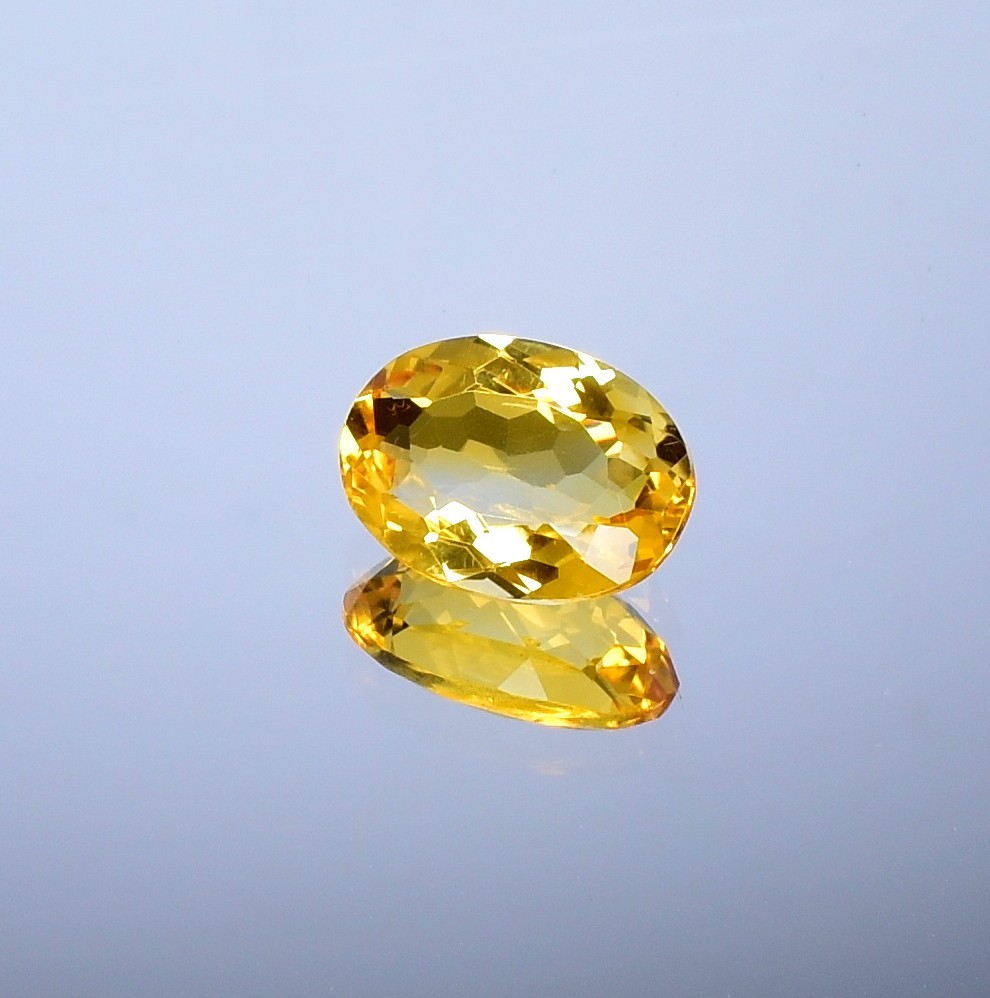 Oval Citrine Gemstone, Natural Faceted, Yellow Healing Crystals 6.45 Cts