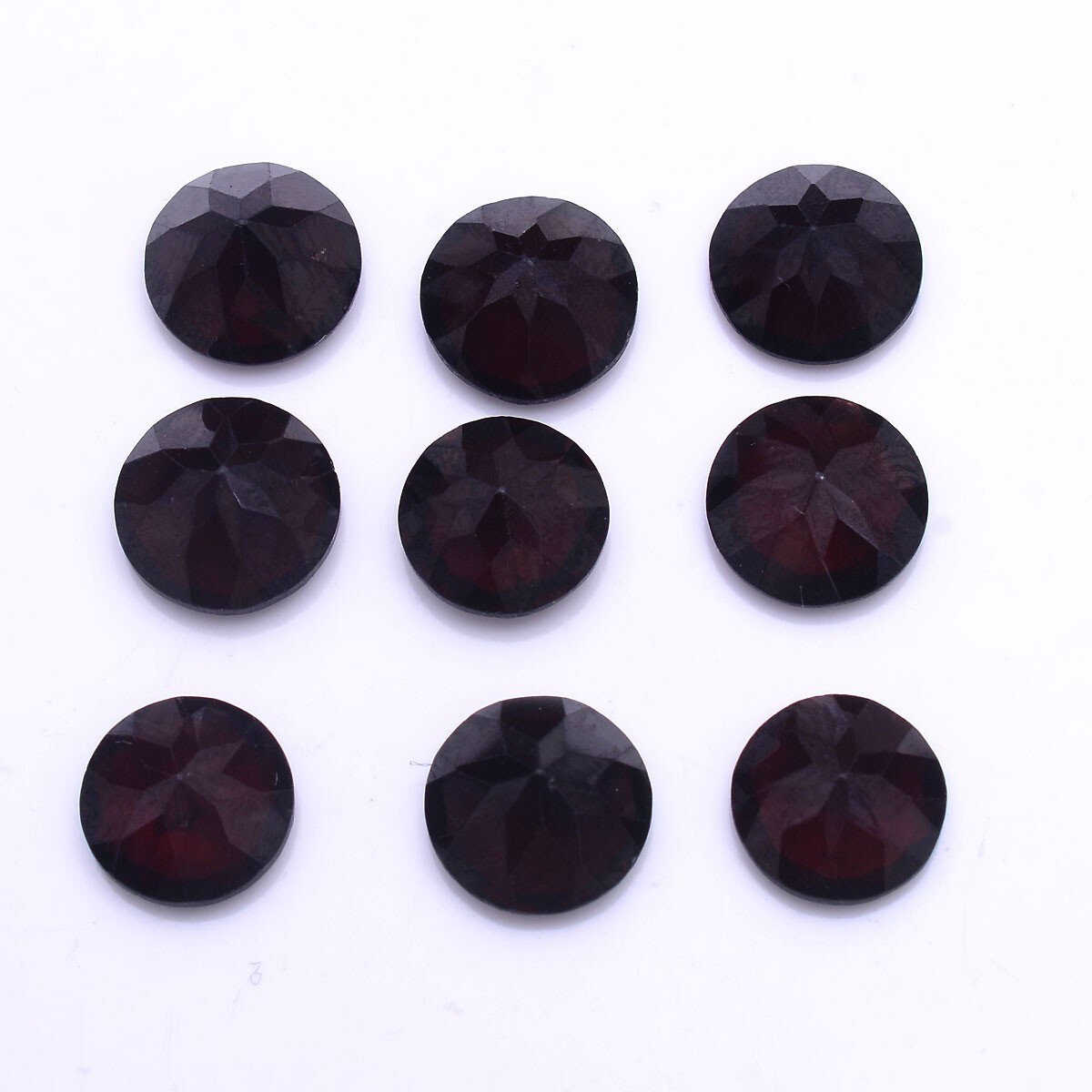 9 Pcs Natural Garnet 8mm Round Faceted Cut Untreated Huge Loose Gemstones Lot