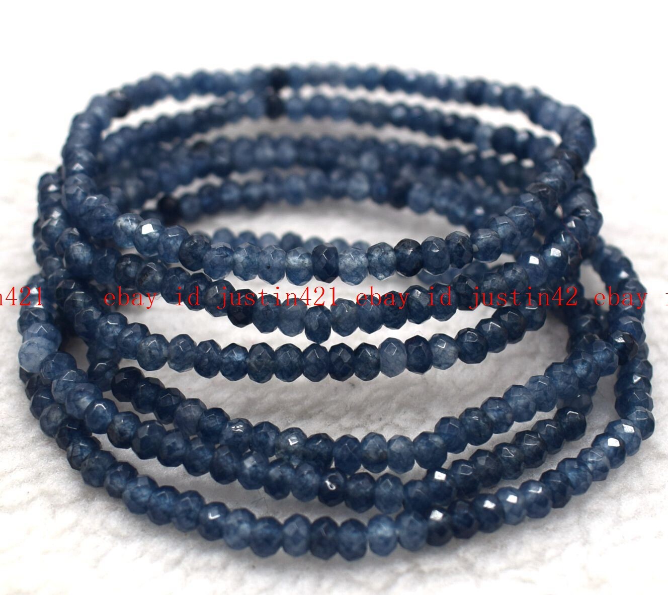 Wholesale 6 Pcs Natural Gemstone 2x4mm 7.5” Crystal Healing Stretch Bracelet