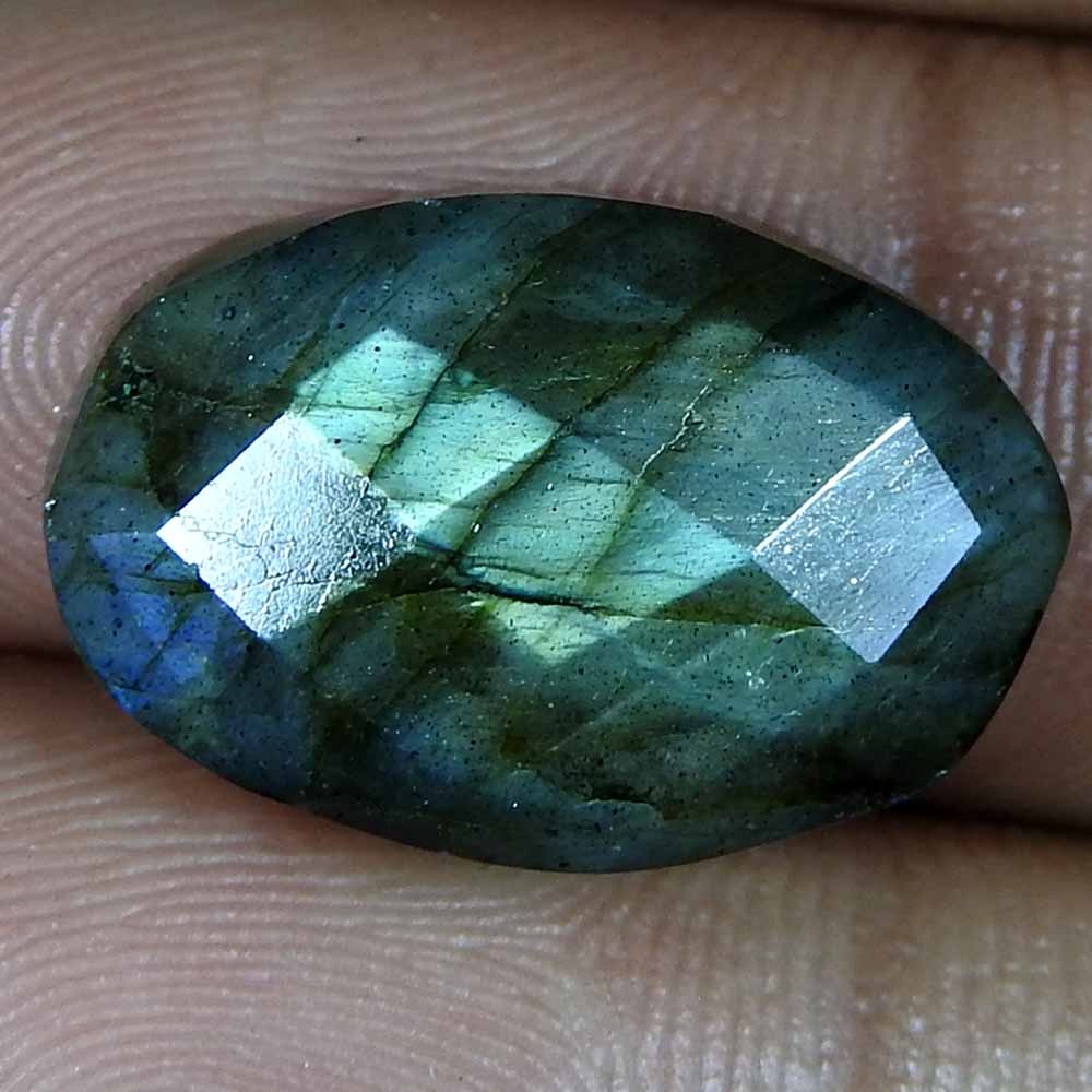 13.55Cts100%Natural Blue Cut Power Labradorite Oval Cabochon Loose Gemstone