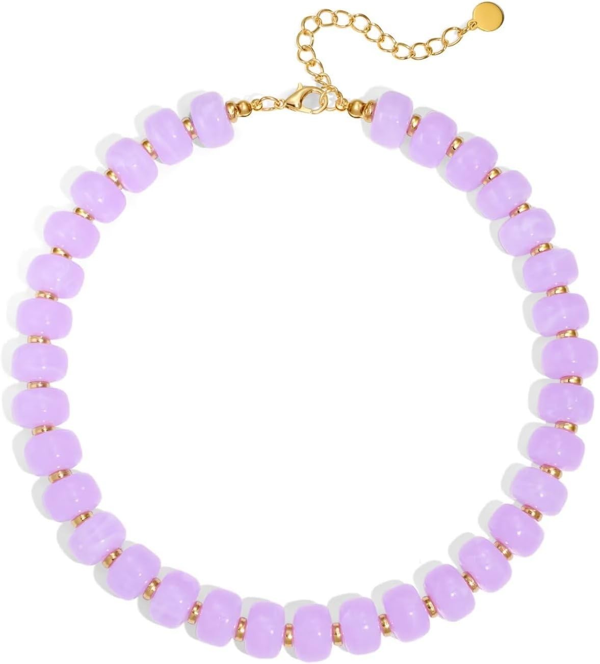 Elegant Lightweight Purple Resin Bead Necklace – Versatile for Every Occasion