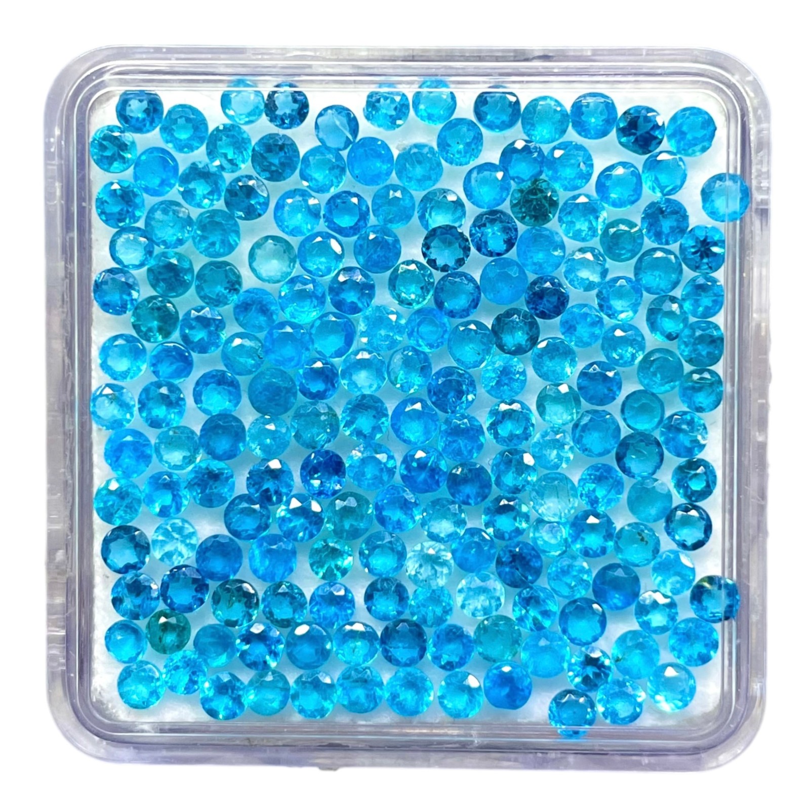 100 Pcs Natural Neon Apatite 2.5mm Round Cut Loose Untreated Gemstones Lot