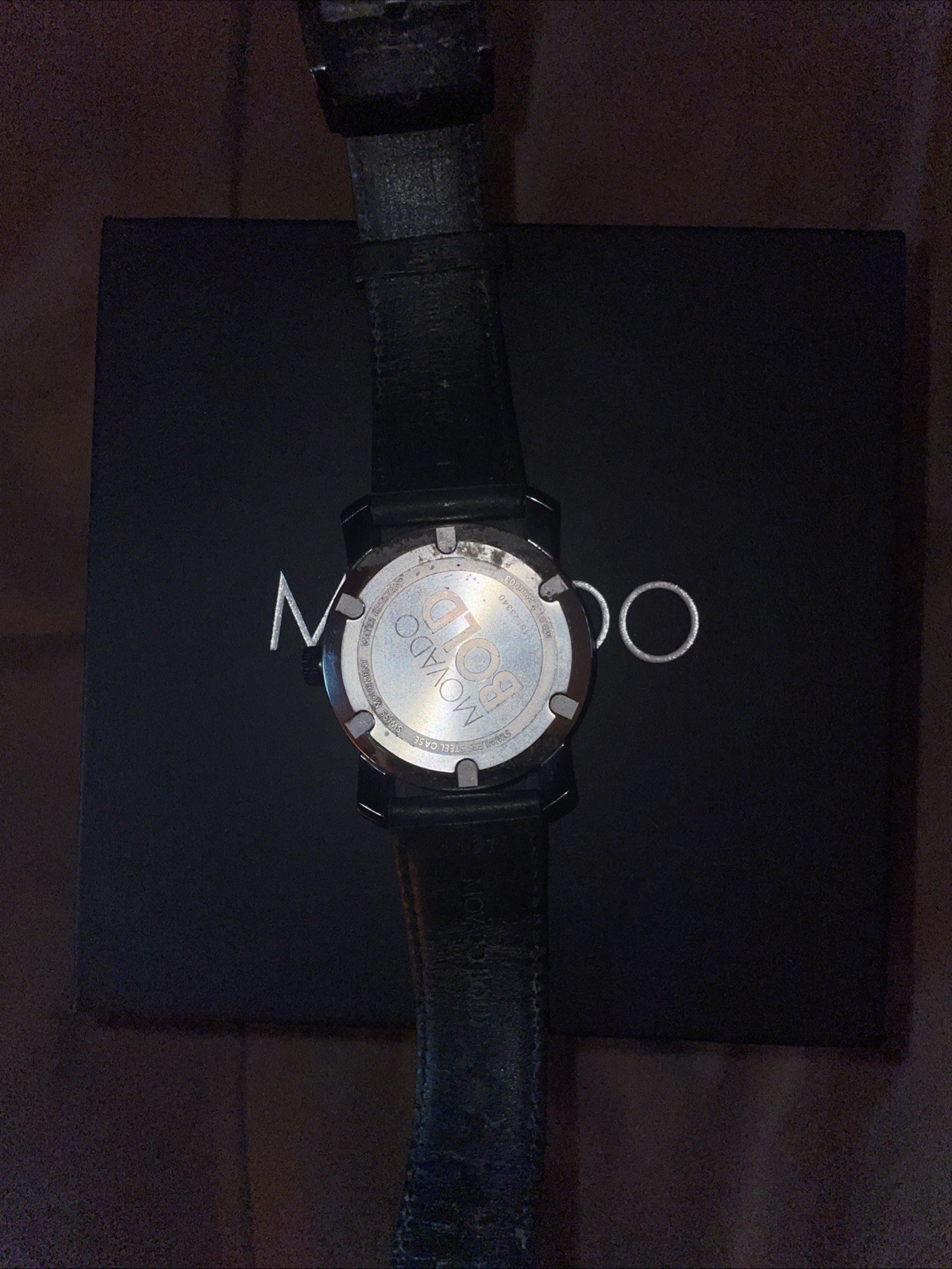 Movado Bold Quartz Men’s Black Stainless Steel Bracelet Watch Black/Blue Dial
