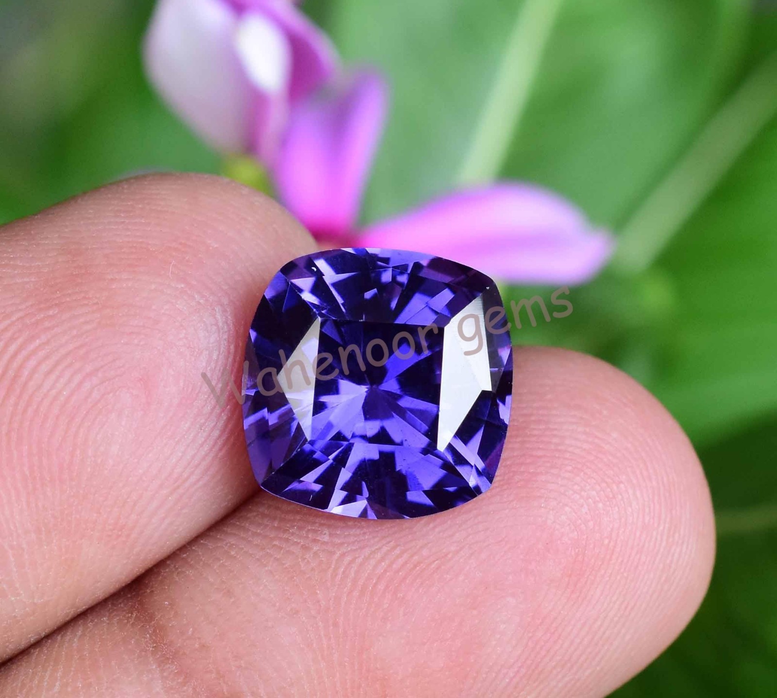 Natural 7.35 Ct Boysenberry Sapphire Cushion Master Shape Certified Gemstone