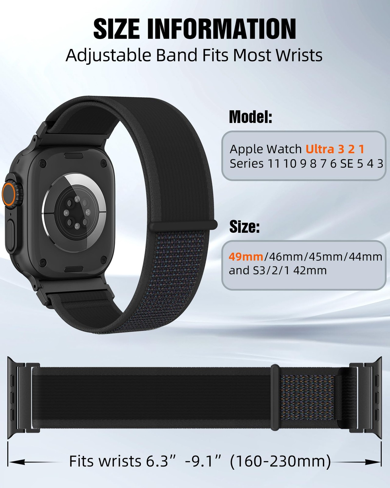 Trail Loop Nylon Sport Band Compatible with Apple Watch Ultra 3 2 Band for Me…