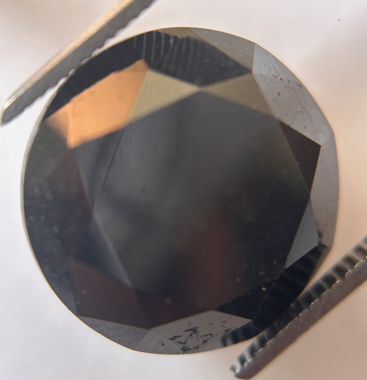 13CT Natural Black Diamond: Round Brilliant Cut Rare Diamond (14.02×9.05mm)