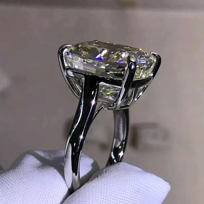 10 Ct Certified Treated Gorgeous Off White Diamond Ring In 925 Silver