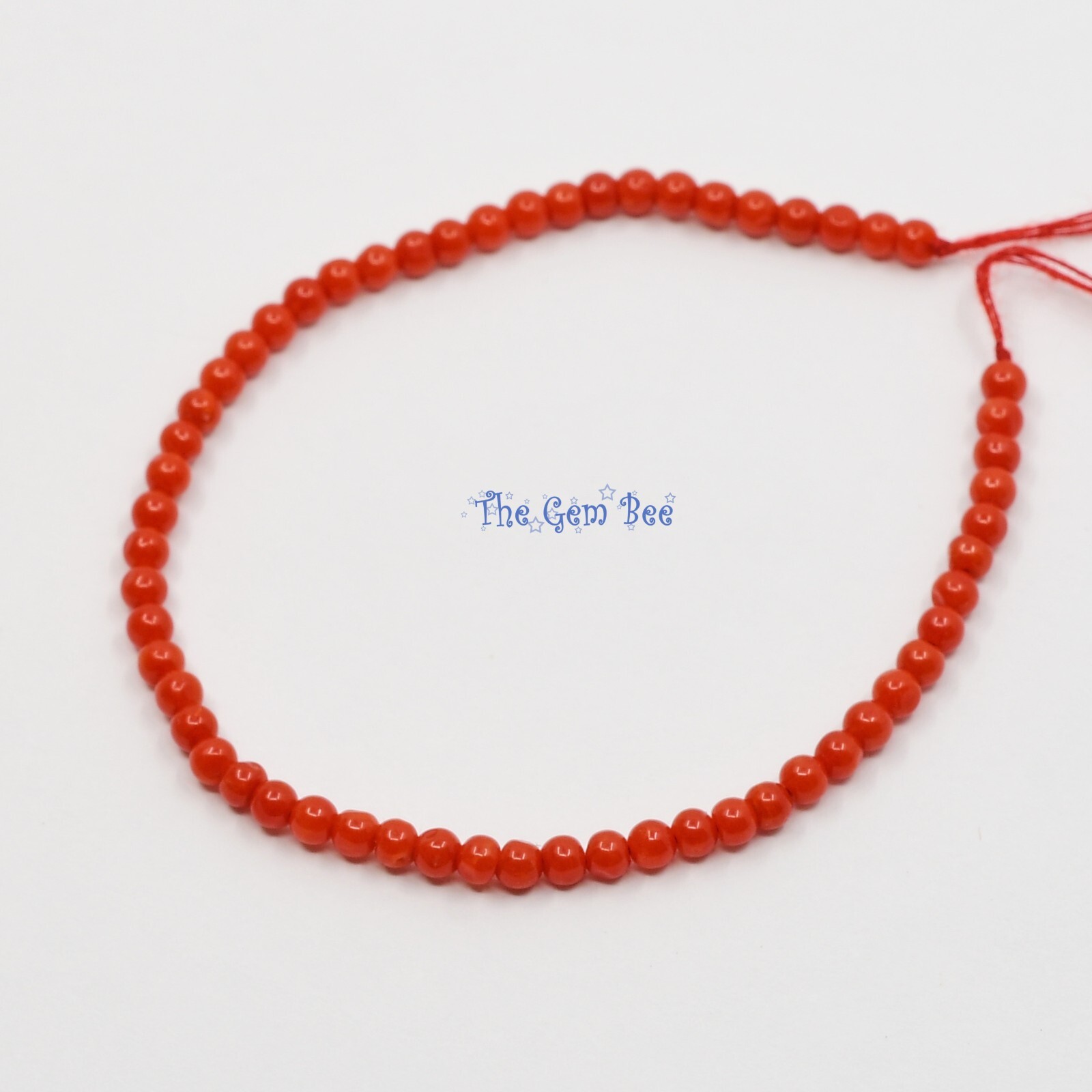 2.5mm AAA Top Grade Italian Sardinia Undyed Tomato Red Seed Coral Round Bead 5″
