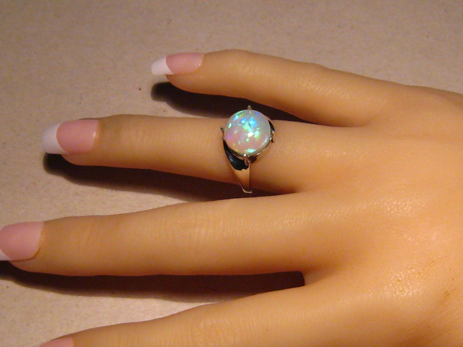 4.0 ct. crystal Welo Opal Ring , sterling silver