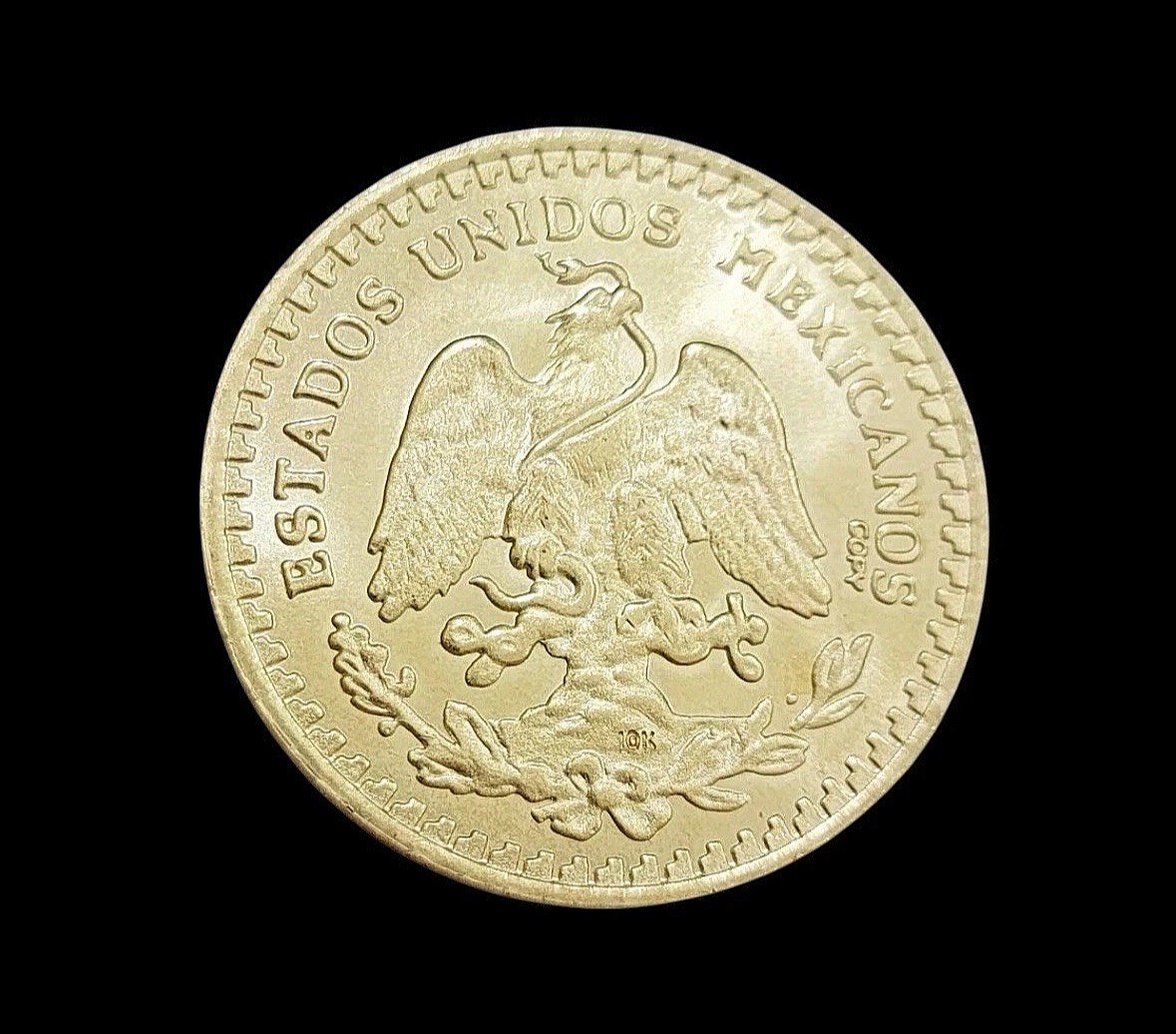 Centenario Coin Custom Solid Yellow 10k Gold 50 Pesos 1947 Mexico Mexican Coin