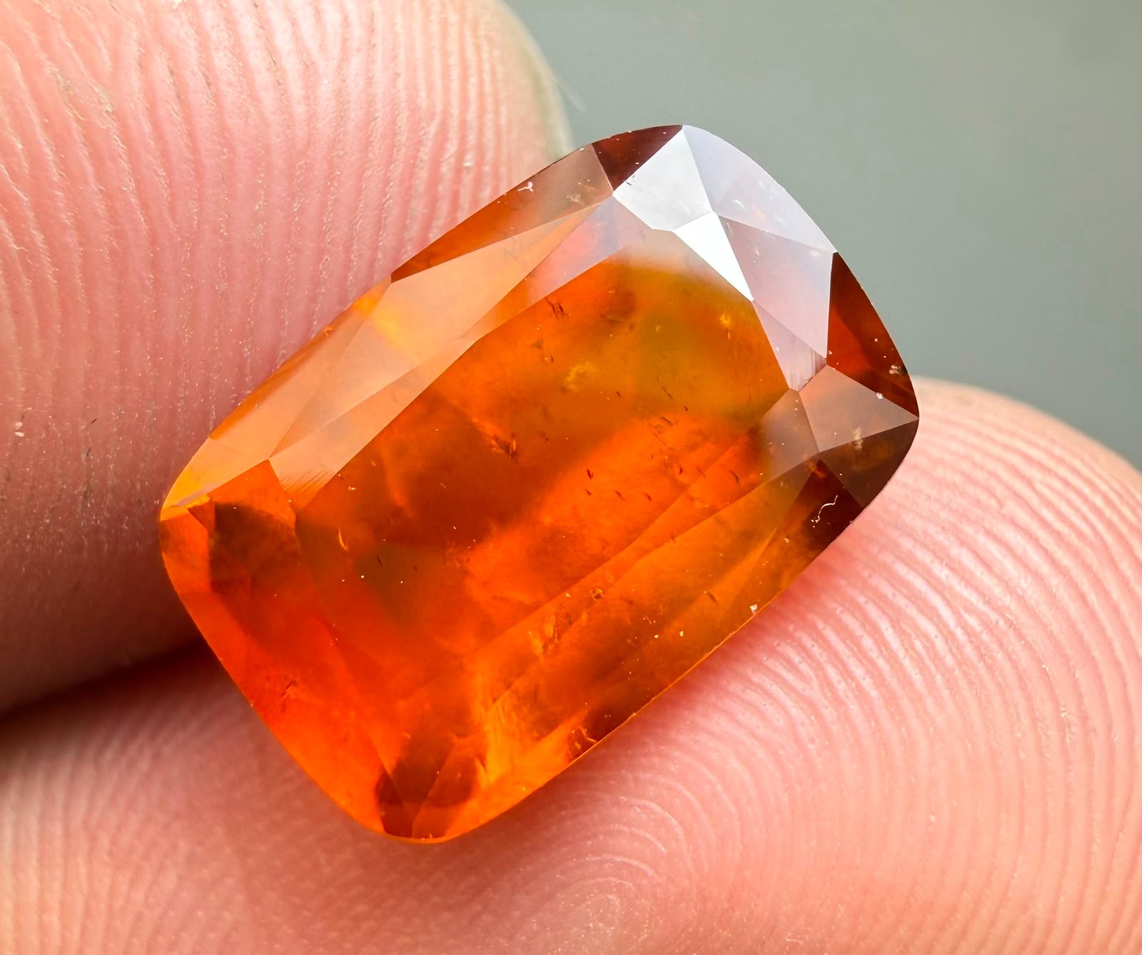 12.45 ct top quality natural orange color hessonite garnet loose gemstone