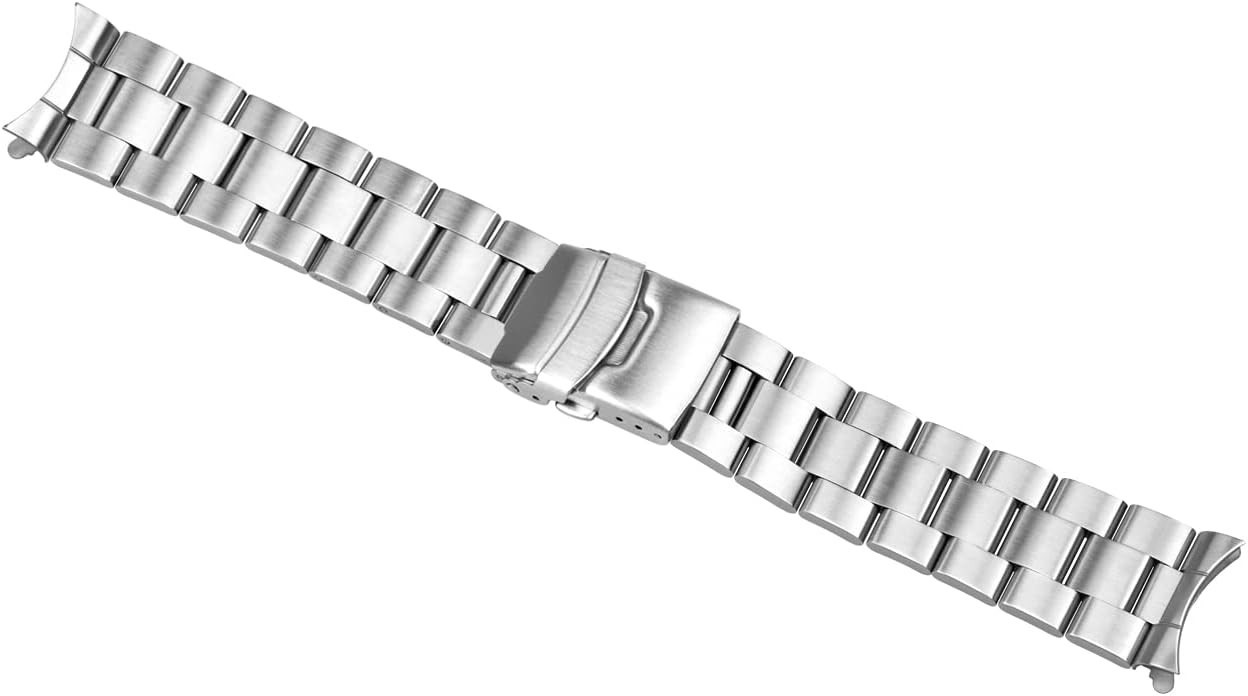Adjustable Stainless Steel Watch Band 18mm 20mm 21mm 22mm with Deployment Buckle