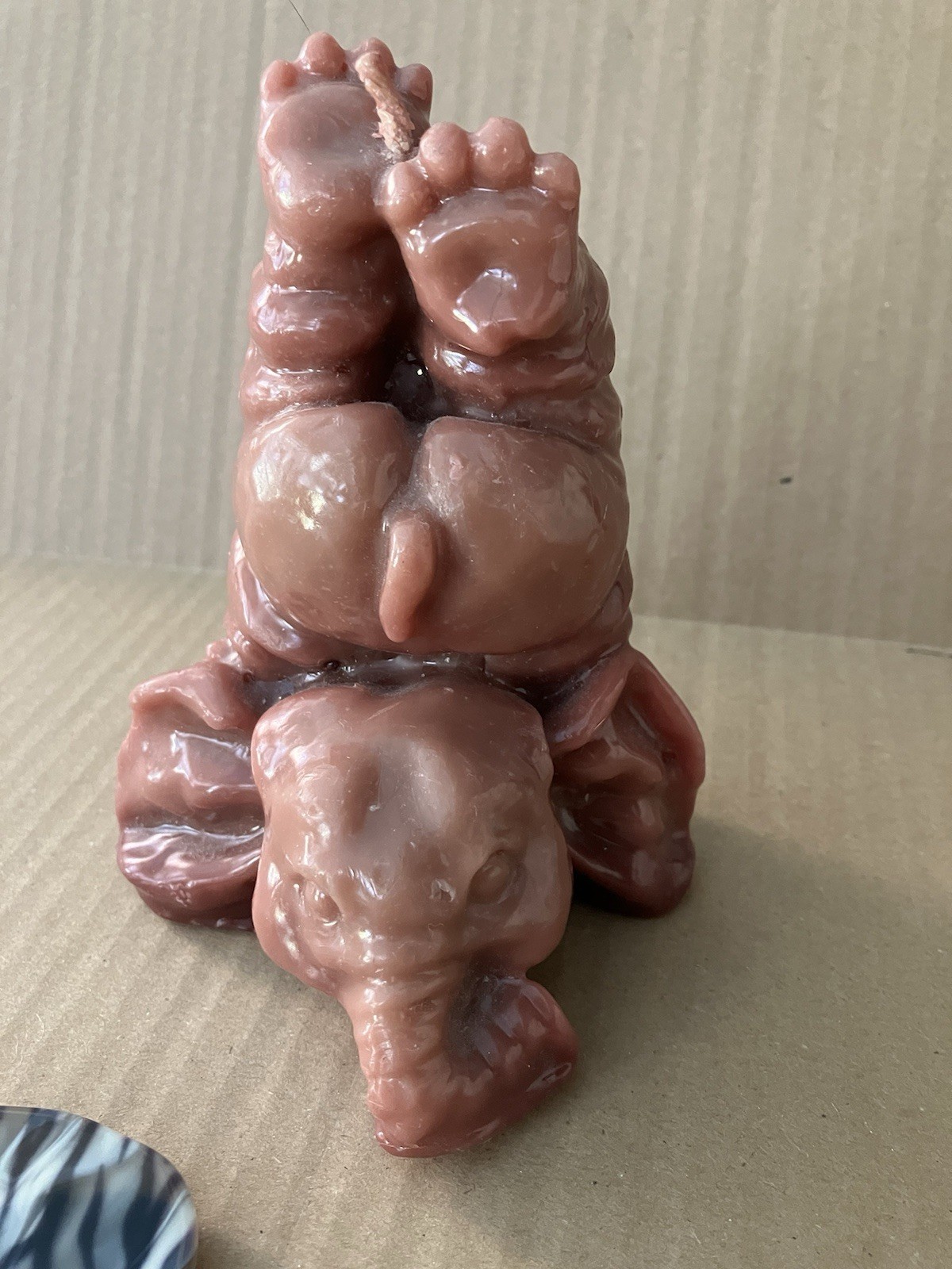 Vintage Candle Unscented Elephant And Vintage Brooch Elephant Lot