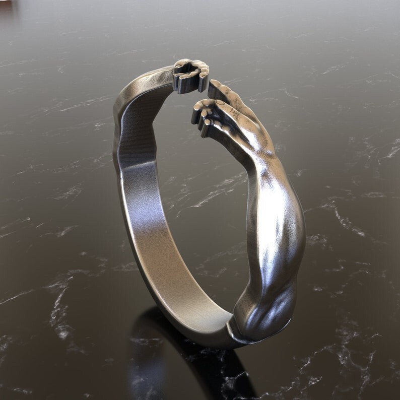 The Creation of Adam Michelangelo Ring, Hand of God Ring, Renaissance Men Band