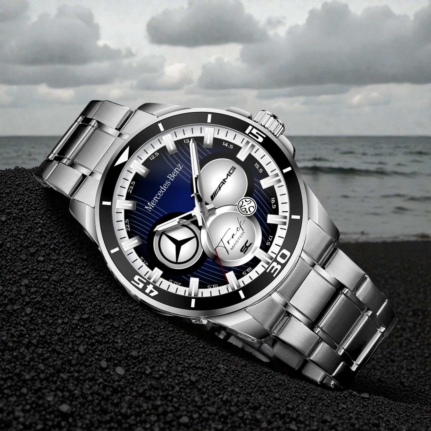 Mercedes Benz Track Master AMG Sport Steel Wrist Watch for Lovers