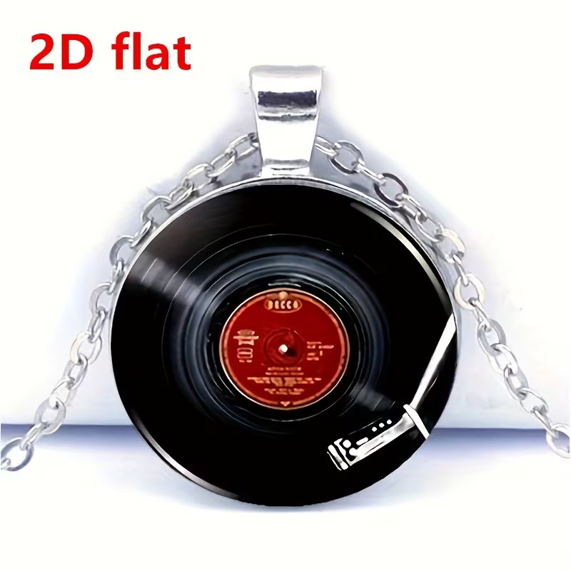 Vinyl Record Round Necklace Jewelry Music Player Pendant