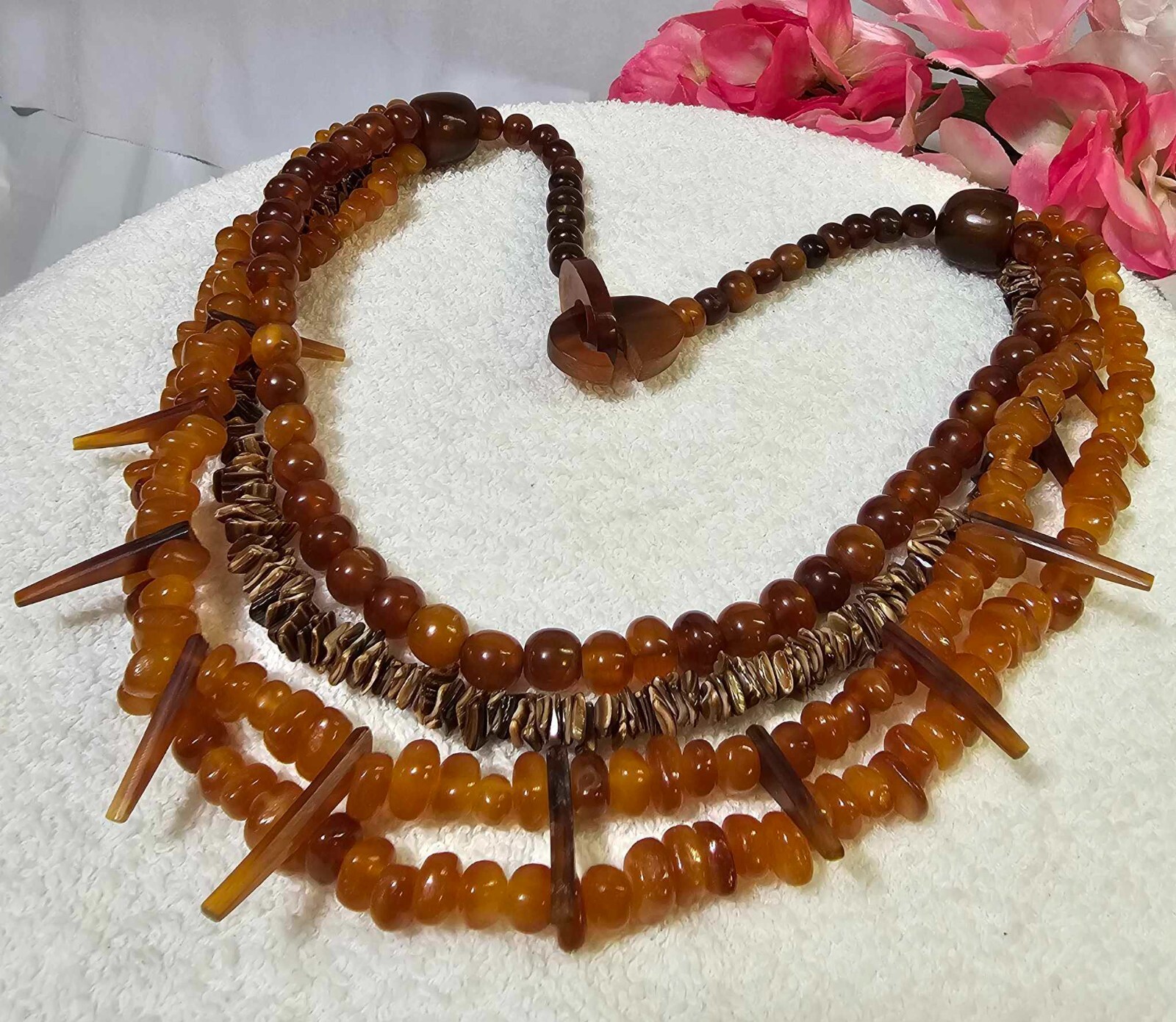 Vintage Baltic Amber Beads 4 Strands Necklace Beaded 24in” – 140g- S93