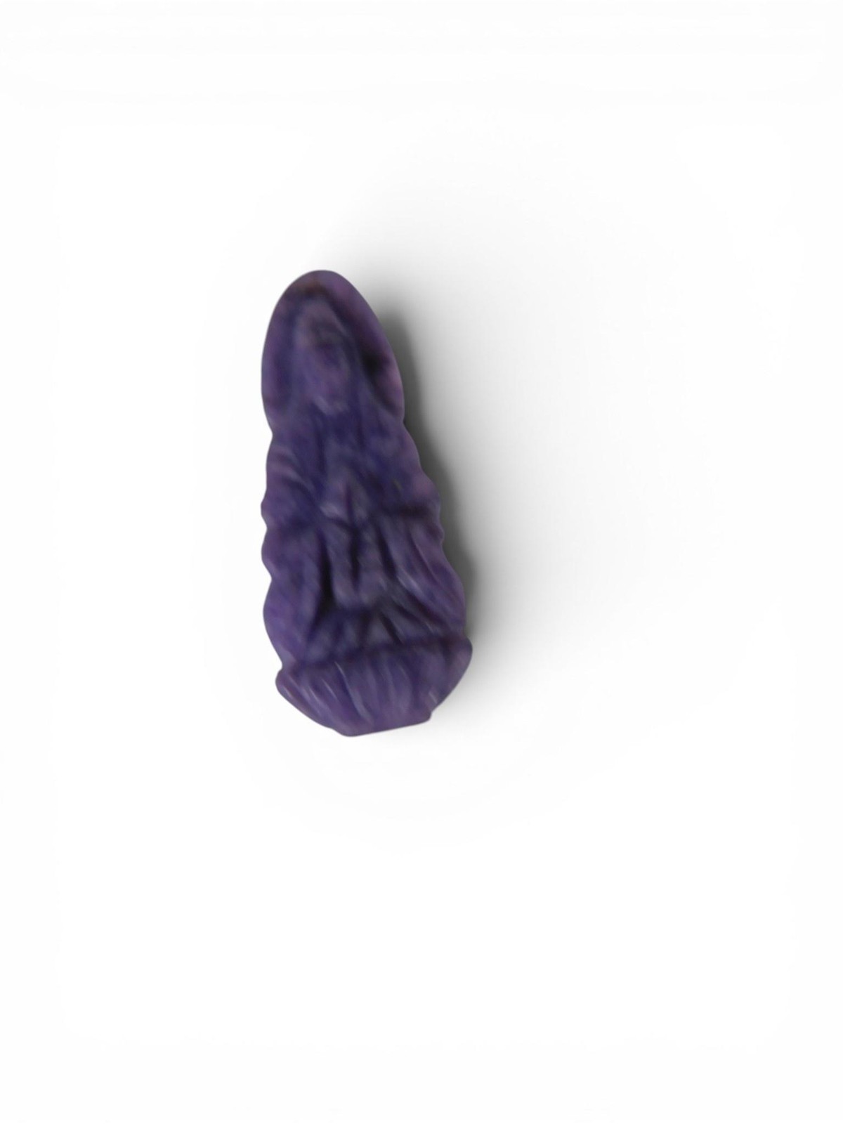 Purple Stone Carved Bead 12mm Irregular Hole 1mm Pendant Jewelry Making 1pc