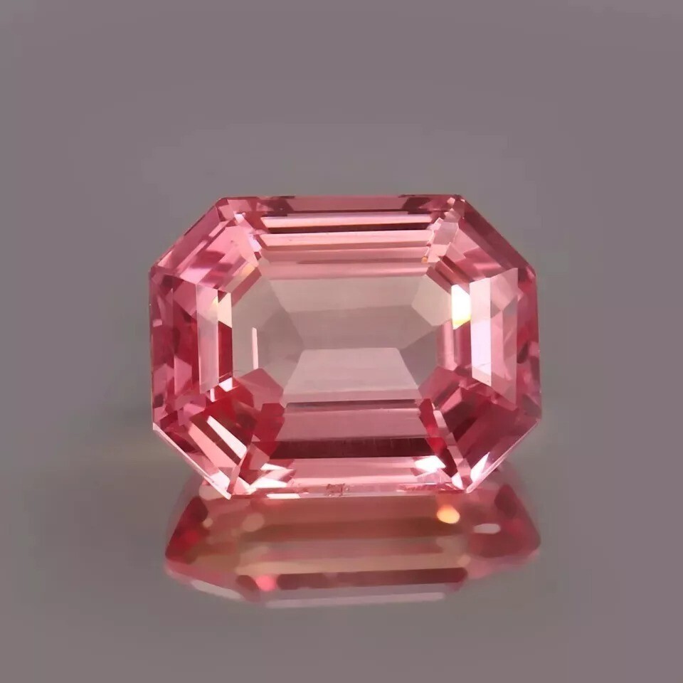 Natural 10.23 Ct Emerald Cut Padparadscha Sapphire Certified Loose Gemstone